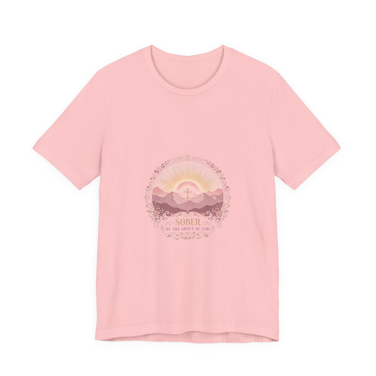 Sober by the Grace of God Tee — Pink