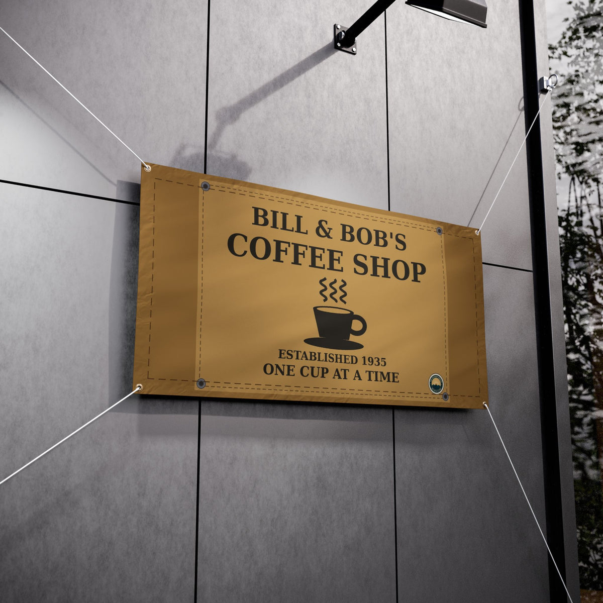 Bill & Bob's Coffee Shop Vinyl Banner