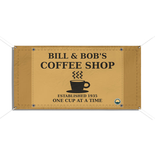 Custom Coffee Shop Banner, Personalized Recovery Event Vinyl Banner