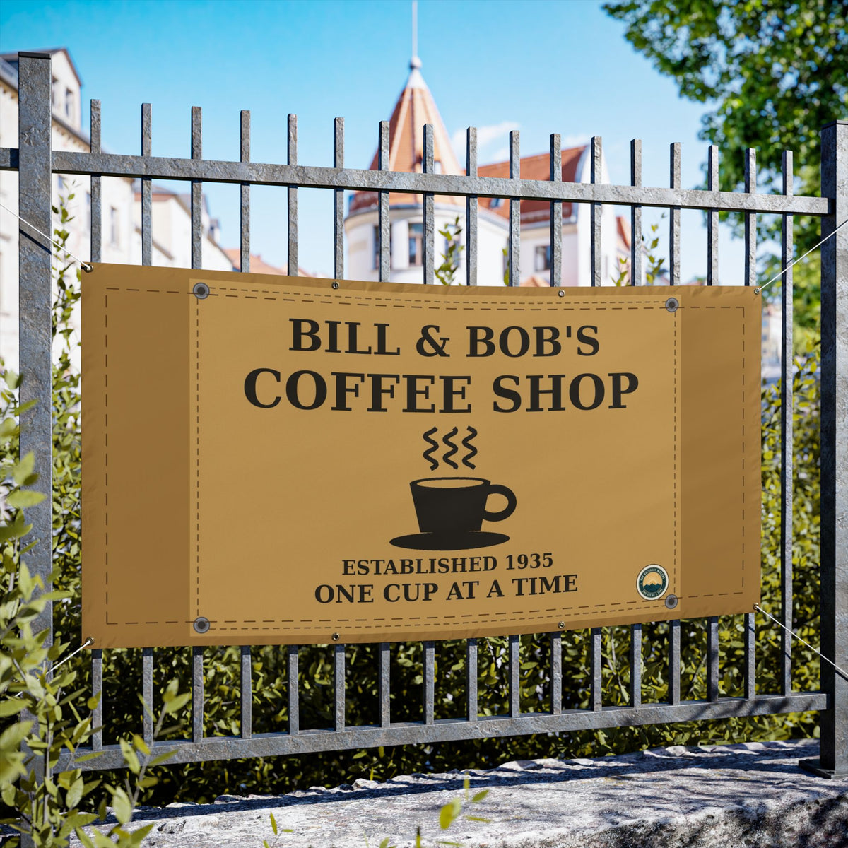Bill & Bob's Coffee Shop Vinyl Banner