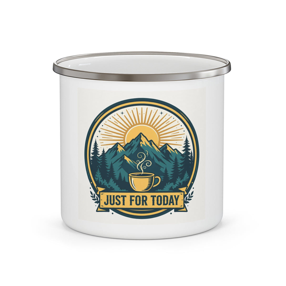 Just for Today Enamel Camp Mug