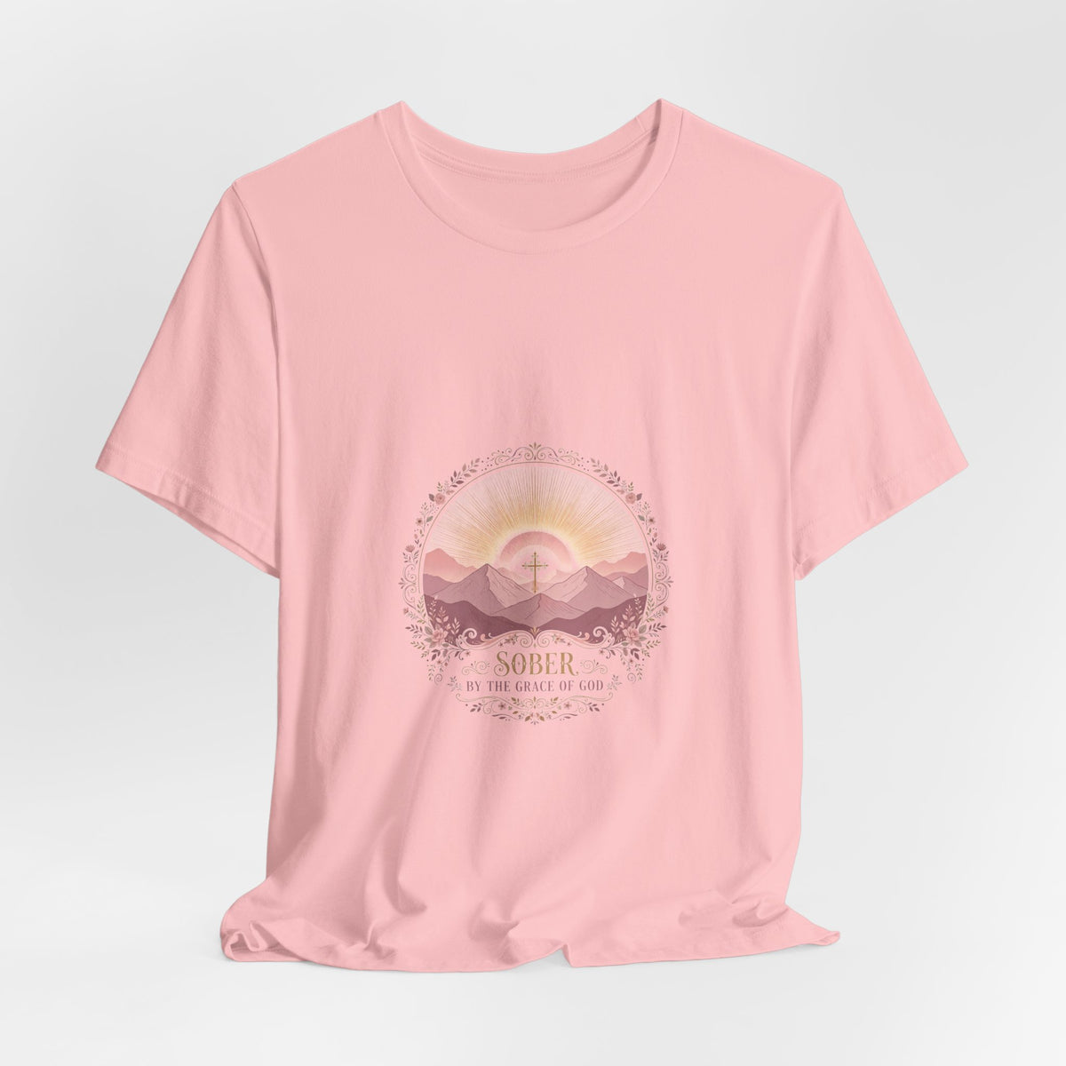 Sober by the Grace of God Tee — Pink