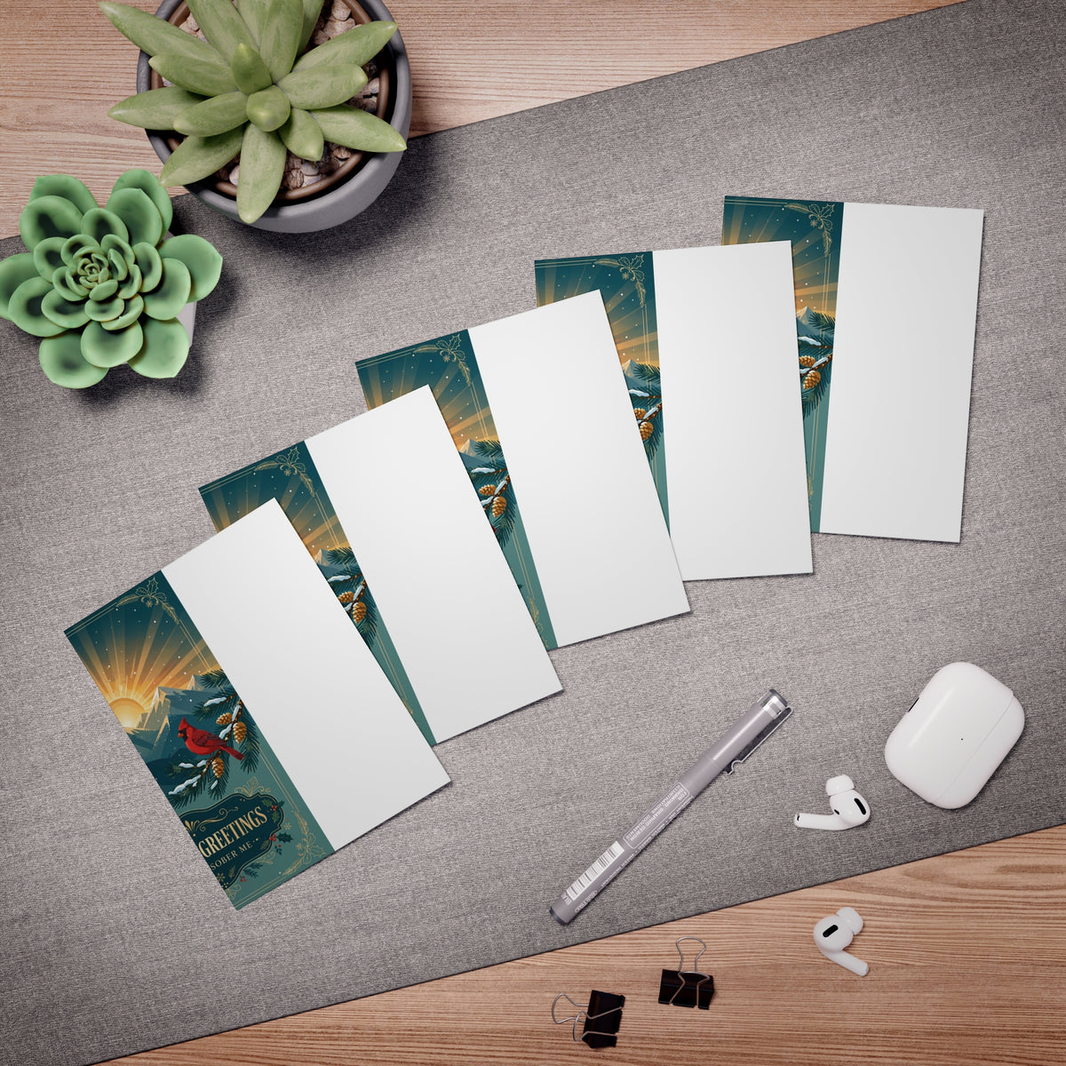 Sober Me Christmas Cards — 5 Pack
