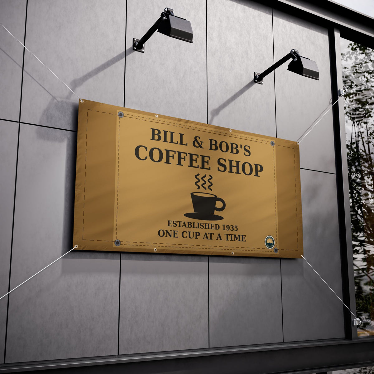 Bill & Bob's Coffee Shop Vinyl Banner