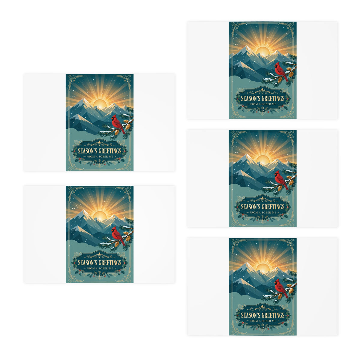 Sober Me Christmas Cards — 5 Pack