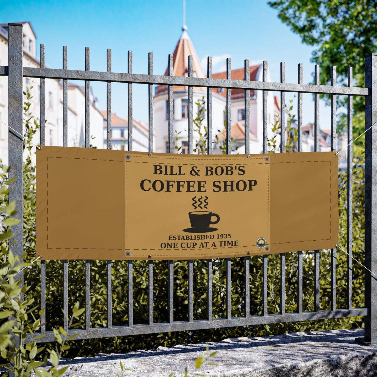 Bill & Bob's Coffee Shop Vinyl Banner