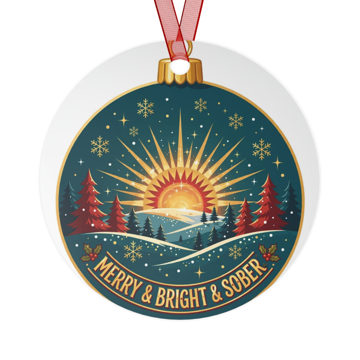 Merry & Bright & Sober Ornament
