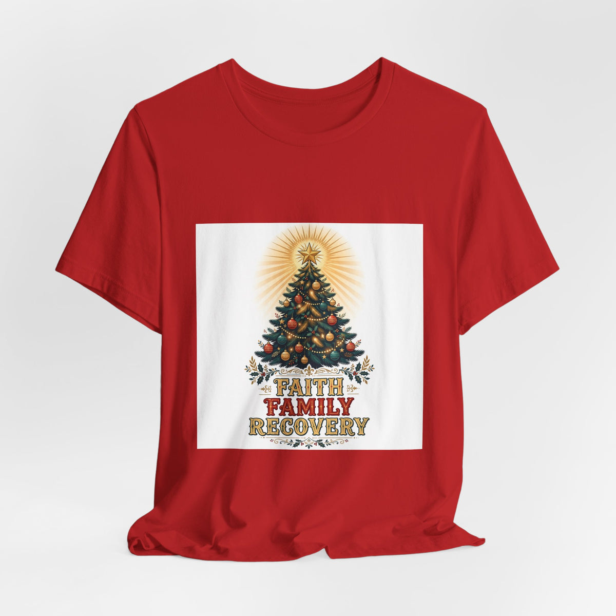 Faith, Family, Recovery Christmas Tee