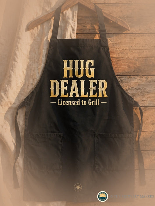 Hug Dealer BBQ Apron - lifestyle photo