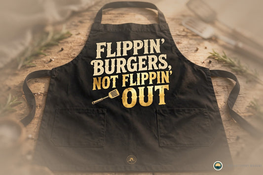 Flippin' Burgers Apron - lifestyle photo