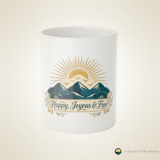 Happy, Joyous & Free Mug - lifestyle photo