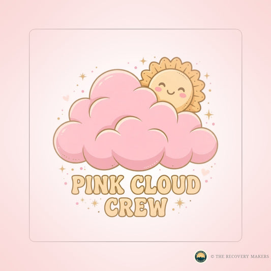 Pink Cloud Crew Sticker - lifestyle photo
