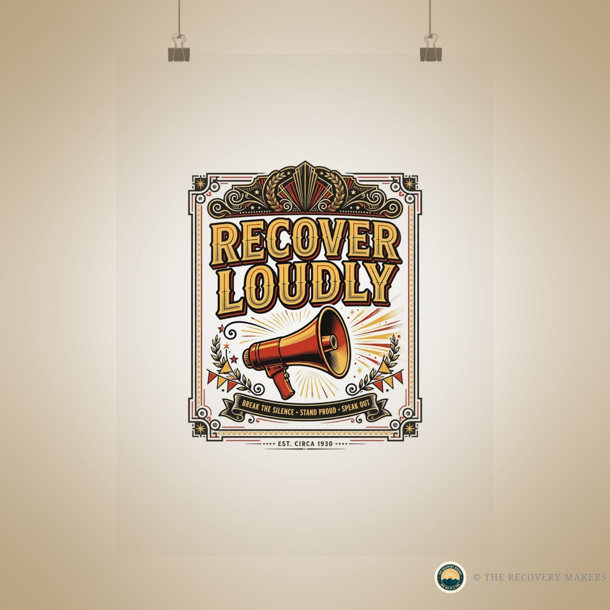 Recover Loudly Poster - lifestyle photo