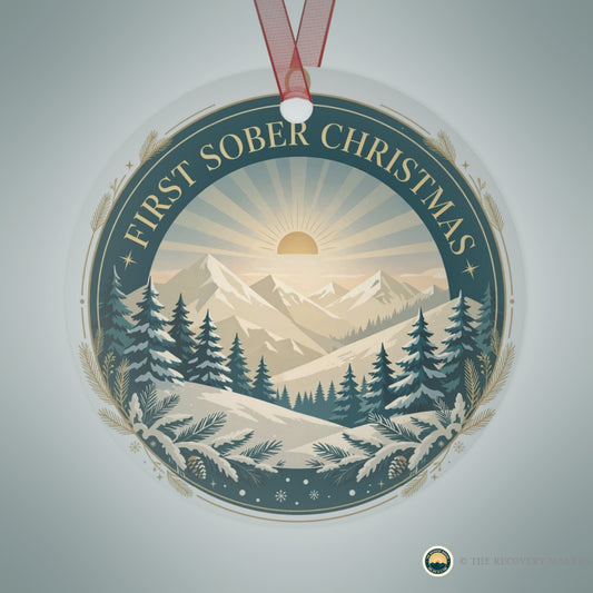 First Sober Christmas Ornament - lifestyle photo