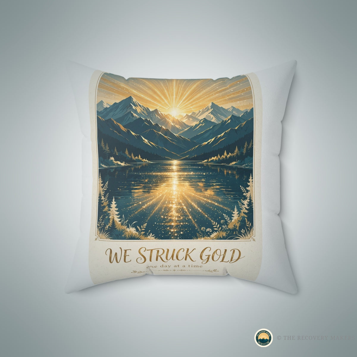 We Struck Gold Throw Pillow - lifestyle photo