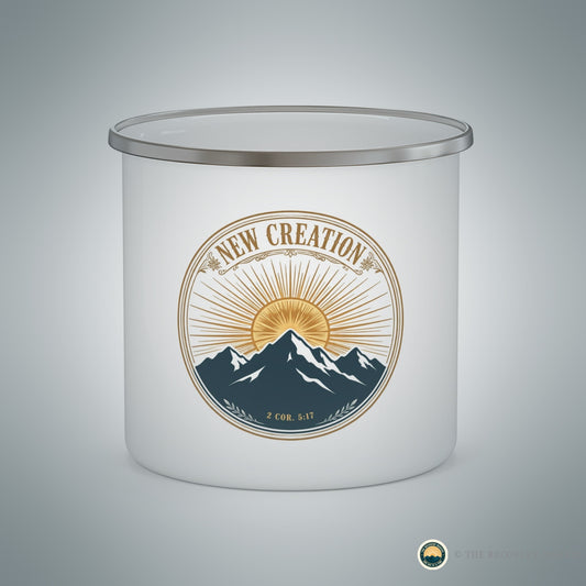 New Creation Enamel Camp Mug - lifestyle photo