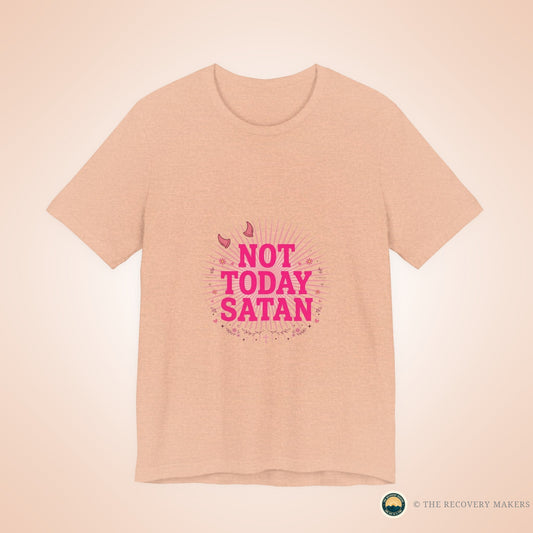 Not Today Satan Tee — Pink - lifestyle photo