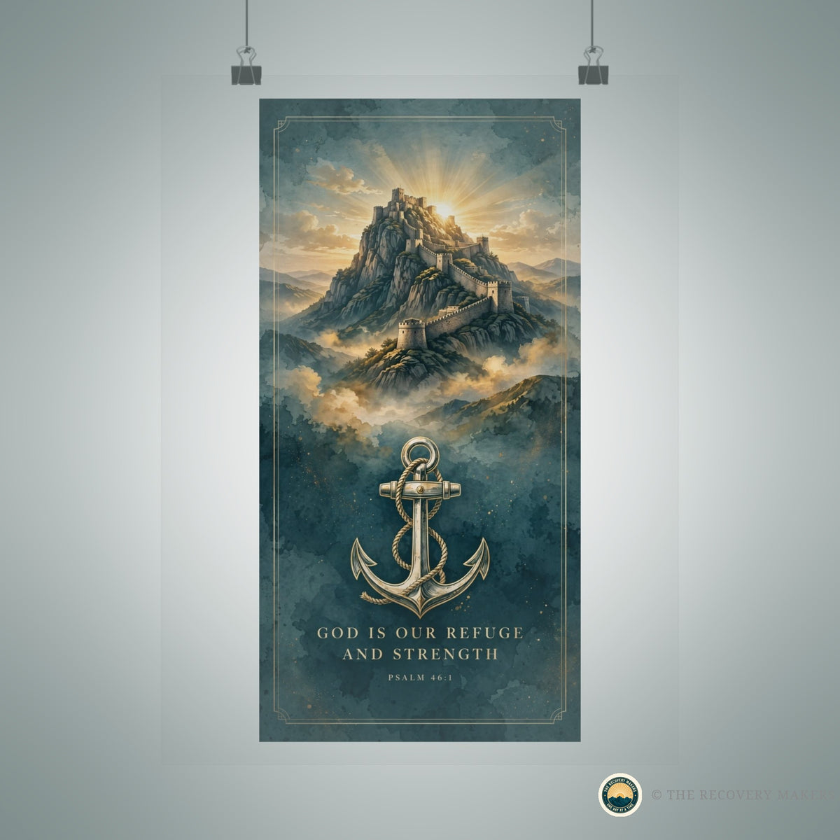 Scripture Wall Art — God Is Our Refuge - lifestyle photo
