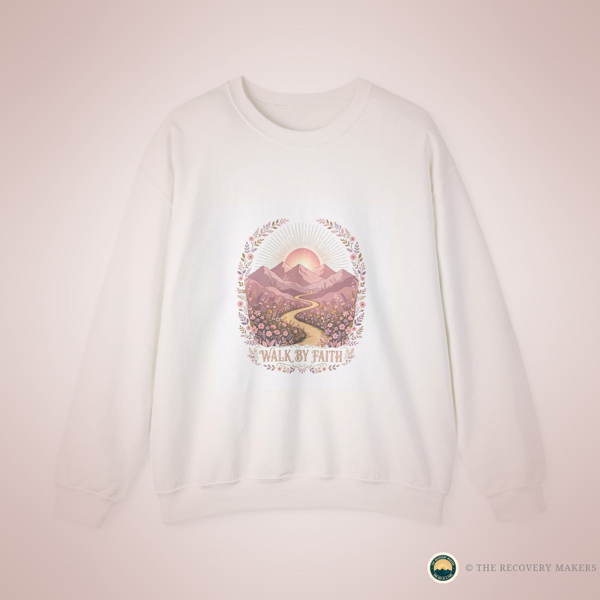 Walk by Faith Crewneck — Pink - lifestyle photo