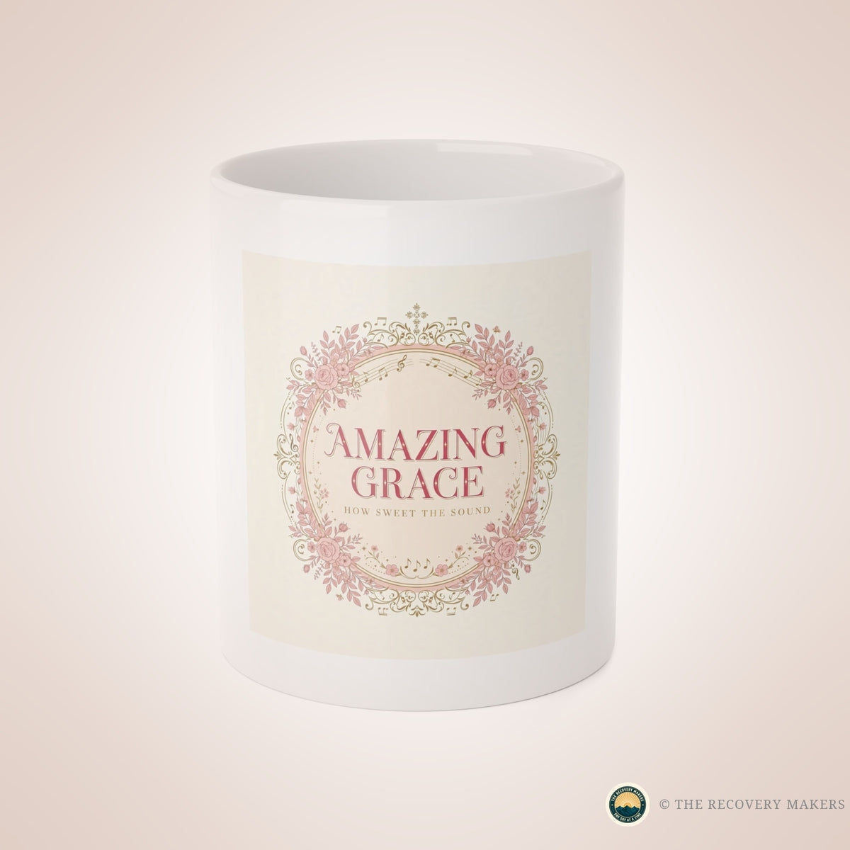 Amazing Grace Hymn Mug — Pink - lifestyle photo