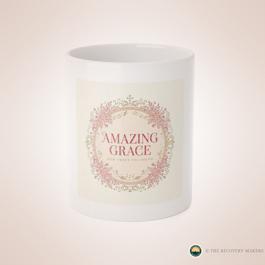 Amazing Grace Hymn Mug — Pink - lifestyle photo