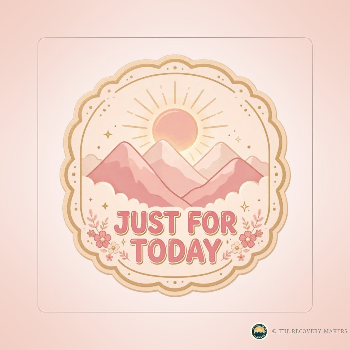 Just for Today Sticker — Blush - lifestyle photo