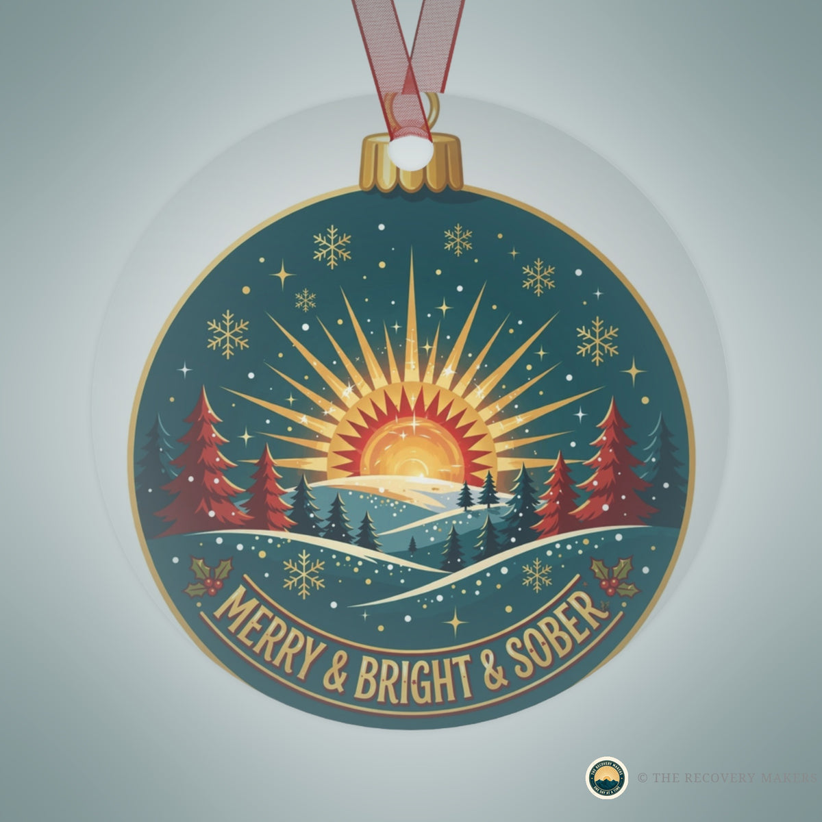 Merry & Bright & Sober Ornament - lifestyle photo