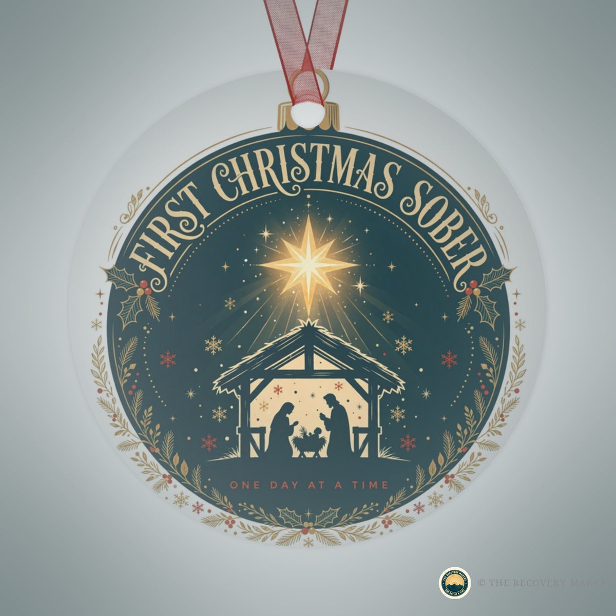 First Christmas Sober Ornament - lifestyle photo